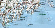 Road Map Of Maine Coast - Time Zones Map