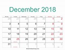 Free Printable Calendars December 2018 - Printable Word Searches