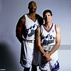 Karl Malone and John Stockton of the Utah Jazz pose for a photo circa ...