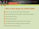 7 Ways to Show Respect – by GOING FIRST | WOW Leaders, WOW Associates ...