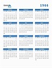 1944 Calendar (PDF, Word, Excel)
