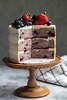 Mixed Berry Layer Cake with Cream Cheese Frosting- The Little Epicurean