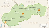 Eslovaquia Mapa / Mapa de eslovaquia con marcadores de varios colores ...