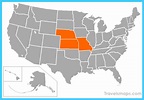 Map of Kansas Missouri - TravelsMaps.Com
