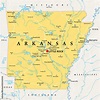 Arkansas, AR, political map, with capital Little Rock, and largest ...