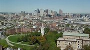 5.5K stock footage aerial video of Dorchester Heights Monument ...