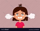 Angry little girl cartoon character Royalty Free Vector