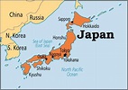 Japan on world map: surrounding countries and location on Asia map