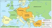 Mapa de Europa del siglo XX previo a la Primera Guerra Mundial