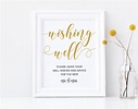 Wishing Well Sign Wedding Signs Well Wishes Gold Wedding - Etsy Australia