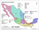 Mapa de regiones económicas de México | DESCARGAR MAPAS