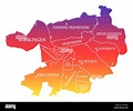 Heidelberg City Map Germany DE labelled rainbow colored illustration ...