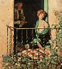 'Woman seated on Balcony' by Harold Von Schmidt (American- 1893-1982 ...