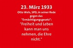 23. März 1933 – Rede von Otto Wels zum Ermächtigungsgesetz › SPD Sörup