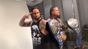 The Usos pose for a photoshoot with the SmackDown Tag Team Titles: WWE ...