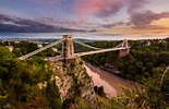 Bristol, die Clifton Suspension Bridge im Abendlicht Foto & Bild ...