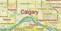 Calgary Alberta Canada PDF Vector Map: City Plan Low Detailed (for ...