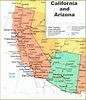 Map of California and Arizona - Ontheworldmap.com