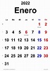 Calendario enero 2022 en Word, Excel y PDF - Calendarpedia