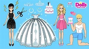 PAPER DOLLS WEDDING DRESS UP PAPER CRAFTS HANDMADE DIY - YouTube