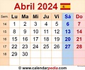 Calendario abril 2024 en Word, Excel y PDF - Calendarpedia