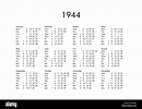 Calendar of year 1944 Stock Photo - Alamy