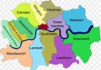 London Borough Of Southwark Central London London Boroughs Map London ...