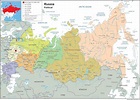 Mapa político de Rusia de papel laminado A0 Size 84.1 x 118.9 cm ...