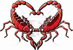 Couple of scorpions in love forming a heart - illustratoons