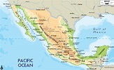 Physical and Geographical Map of Mexico - Ezilon Maps