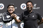 Diego Maradona and Pele at football match organised by watchmaker ...