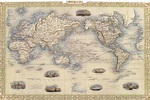 1800 Mapa Mundo en la proyección de Mercator Gibraltar | Etsy