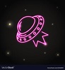 Neon ufo spaceship icon in line style Royalty Free Vector