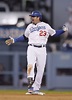 Los Angeles Dodgers' Adrian Gonzalez celebrates after hitting an RBI ...