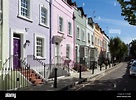 Pastellfarben Reihenhaus Häuser, Bywater Street, Chelsea, London ...