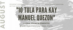 10 TULA PARA KAY MANUEL QUEZON - The POST