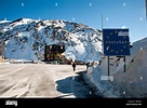 Border crossing the national road N330a between France and Spain in ...