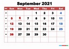 Printable September 2021 Calendar With Holidays Word, PDF
