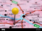 Swidnica pinned on a map of Poland Stock Photo - Alamy
