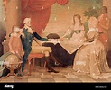 George Washington con su esposa y sus dos nietos, nacido a los hijos de ...