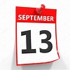 13 september calendar sheet with red pin. — Stock Photo © iCreative3D ...