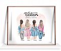 4 Besties Gift Four Best Friends Print Friendship Picture Four - Etsy