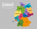 Vector de mapa de Alemania Deutschlandkarte - Descargar vector