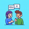 People Talking With Different Language Cartoon Vector Icon Illustration ...