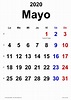 Calendario mayo 2020 en Word, Excel y PDF - Calendarpedia