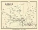 Keene, New Hampshire 1877 Old Town Map Reprint - Cheshire Co. - OLD MAPS
