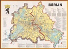 Berlin : a cold war map showing the Berlin Wall as a bricked-up barrier ...