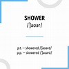Conjugación Shower 🔸 Verbo inglés en todos los tiempos y formas ...