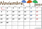 Calendario Noviembre 2021 para imprimir | Imprimir el PDF Gratis