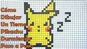 Cómo Dibujar un Tierno Pikachu Durmiendo en 8 bit o Pixel Art! TUTORIAL ...